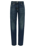 Prada Blue Cotton Straight-Leg Jeans