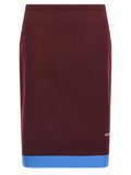 Miu Miu Bordeaux Virgin Wool Midi Skirt