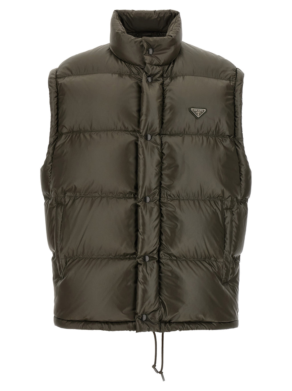 Prada Gray Recycled Polyamide Full-Length Jacket