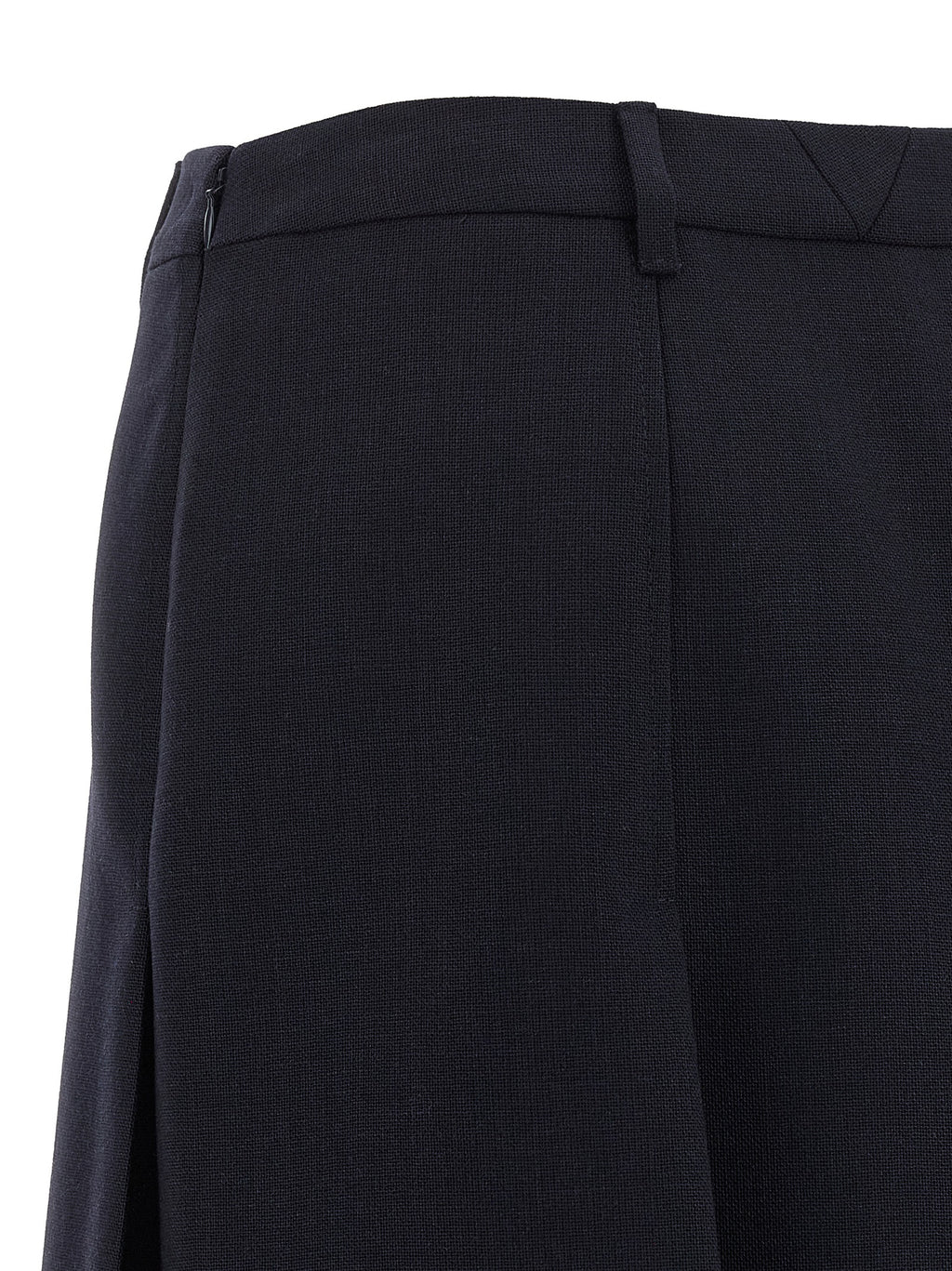 Prada Blue Virgin Wool Midi Skirt