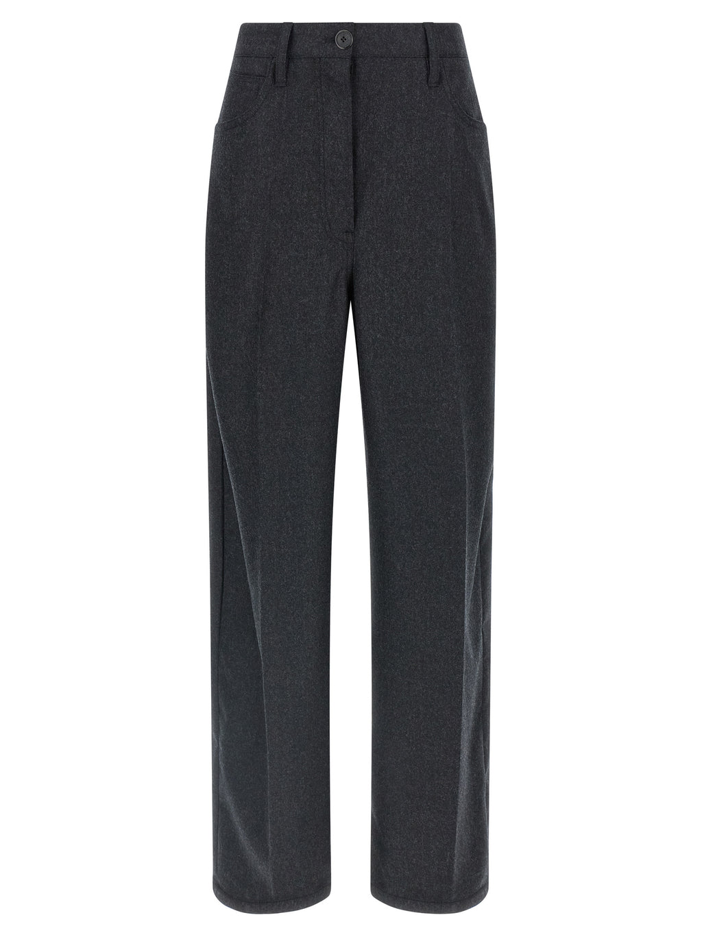 Prada Gray Virgin Wool Casual Pants