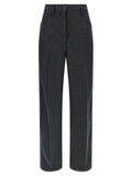 Prada Gray Virgin Wool Casual Pants