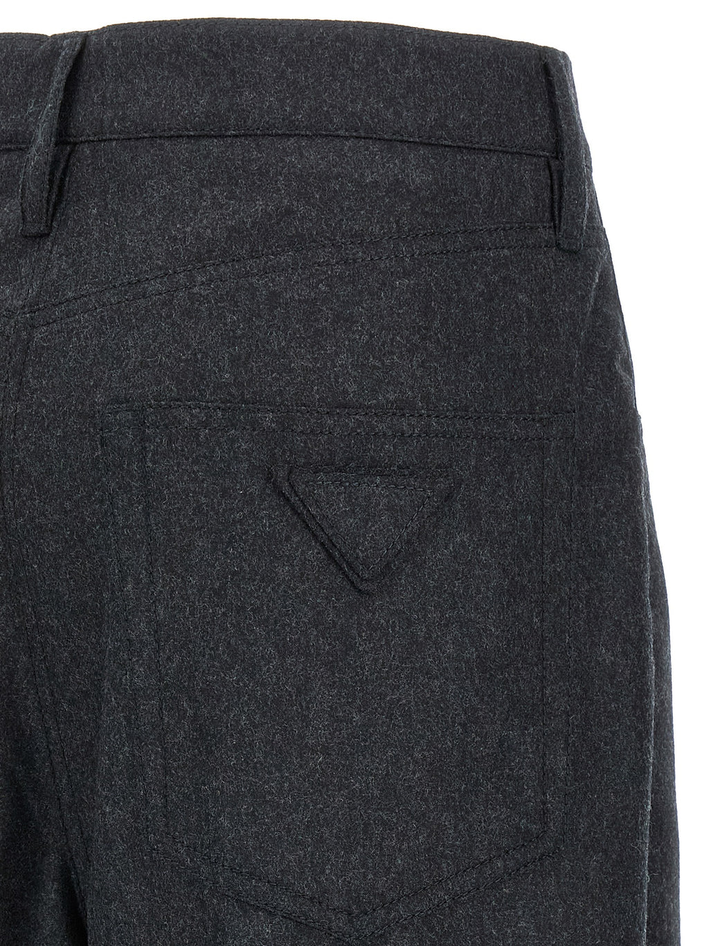 Prada Gray Virgin Wool Casual Pants