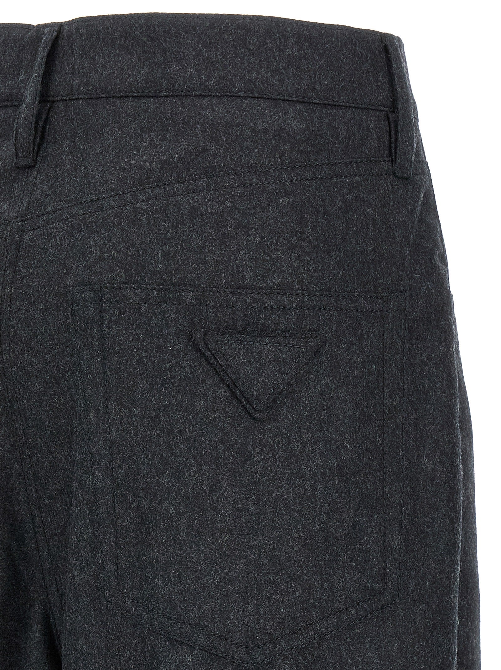 Prada Gray Virgin Wool Casual Pants