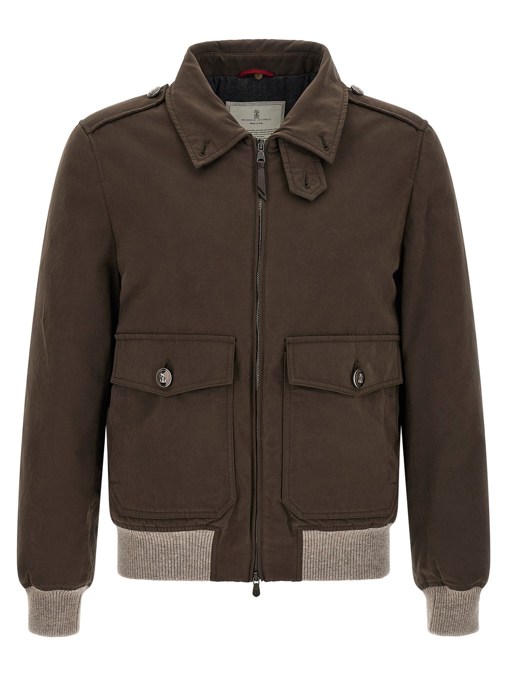 Brunello Cucinelli Brown Cotton Bomber