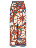 Dolce & Gabbana Multicolor Silk Casual Pants