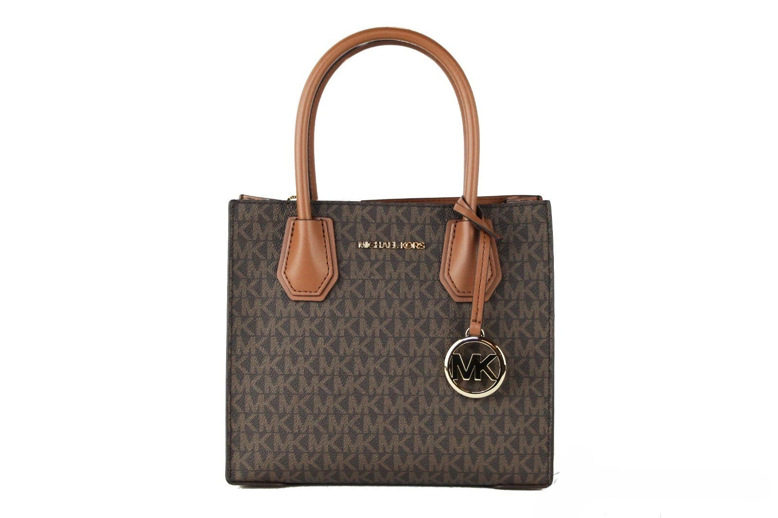 Michael Kors MICHAEL KORS Mercer 35S1GM9M2B Medium Logo And Leather Accordion Crossbody Bag In Brown