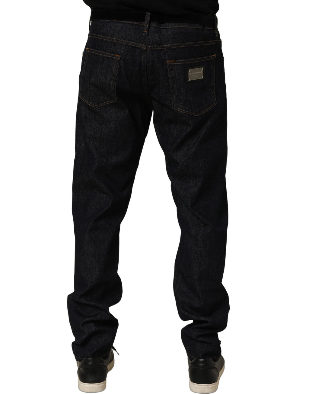 Dolce & Gabbana Dark Gray Cotton Slim Fit Men Denim Jeans
