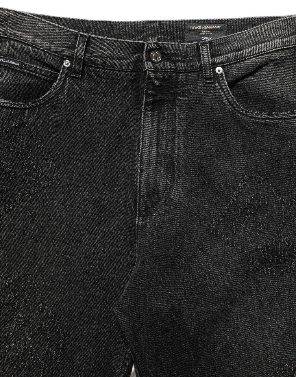 Dolce & Gabbana Dark Gray Cotton WideLeg Oversize Denim Jeans