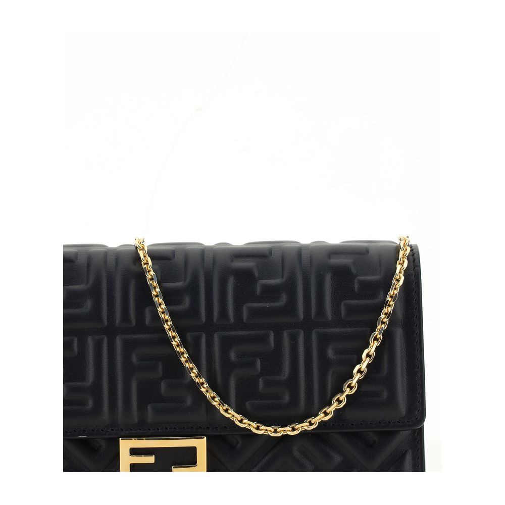 Fendi Black Calf Leather Bos Taurus Wallet