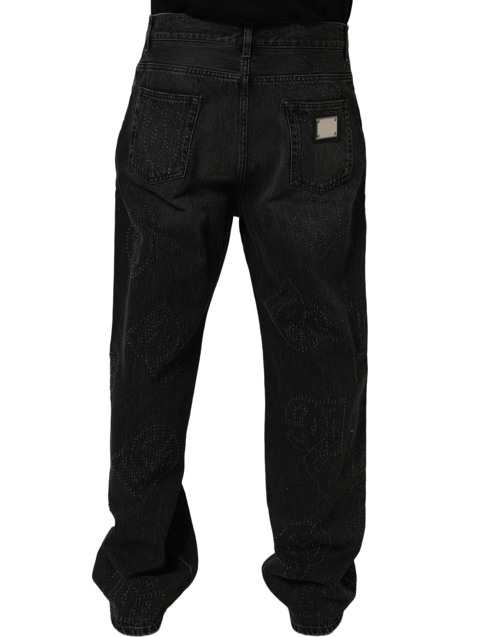Dolce & Gabbana Dark Gray Cotton WideLeg Oversize Denim Jeans