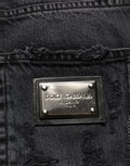 Dolce & Gabbana Dark Gray Cotton Ripped Men Denim Jeans