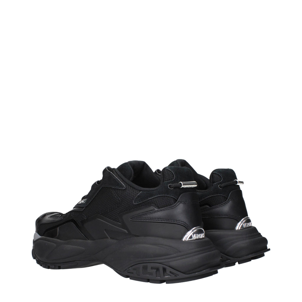 Versace Black Fabric Chunky Sneakers