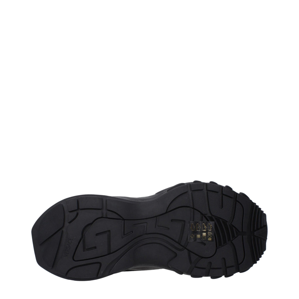 Versace Black Fabric Chunky Sneakers