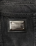 Dolce & Gabbana Dark Gray Cotton Baggy Cargo Men Denim Jeans