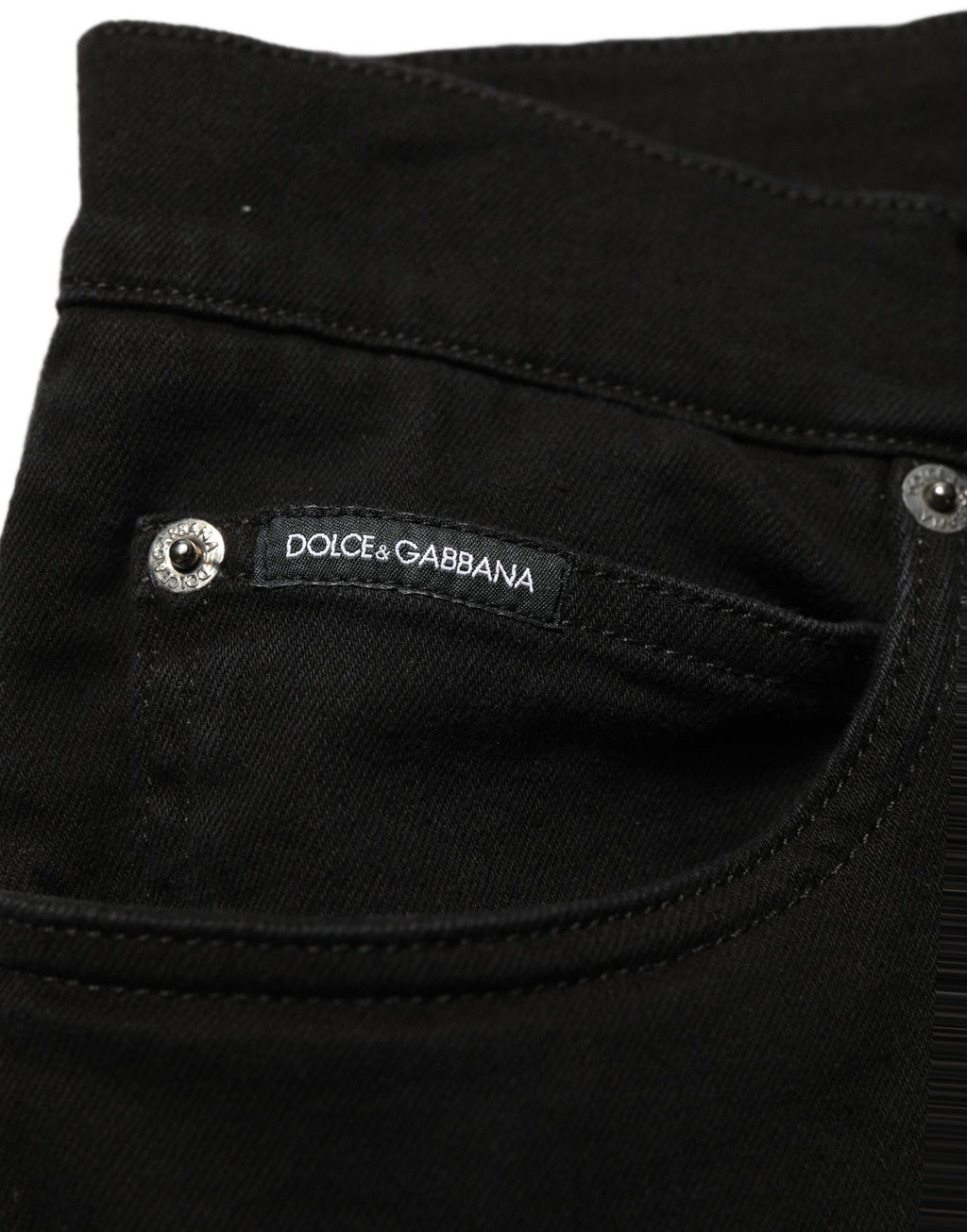 Dolce & Gabbana Black CottonStretch Regular Skinny Denim Jeans