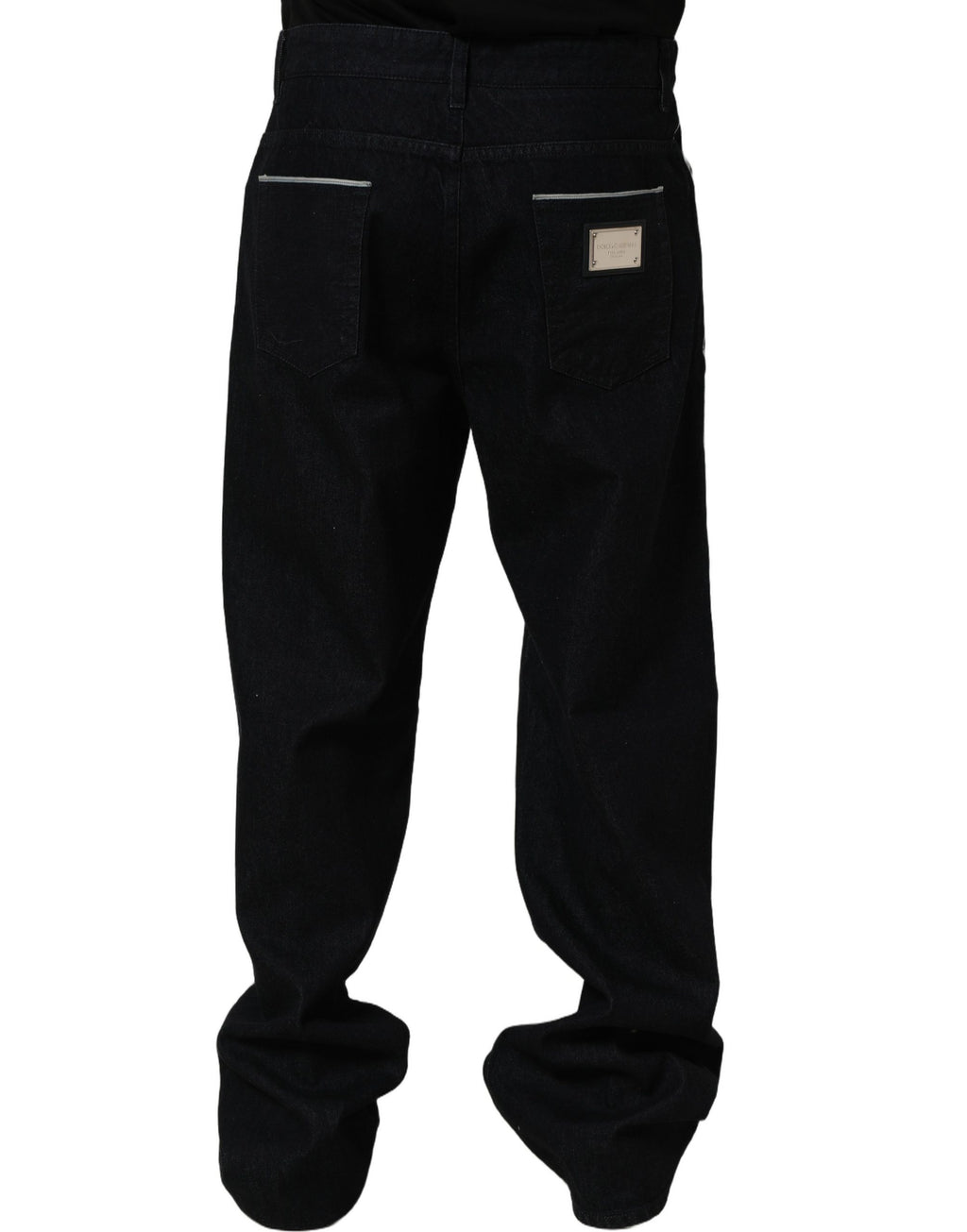 Dolce & Gabbana Black Cotton Stretch Straight Men Denim Jeans