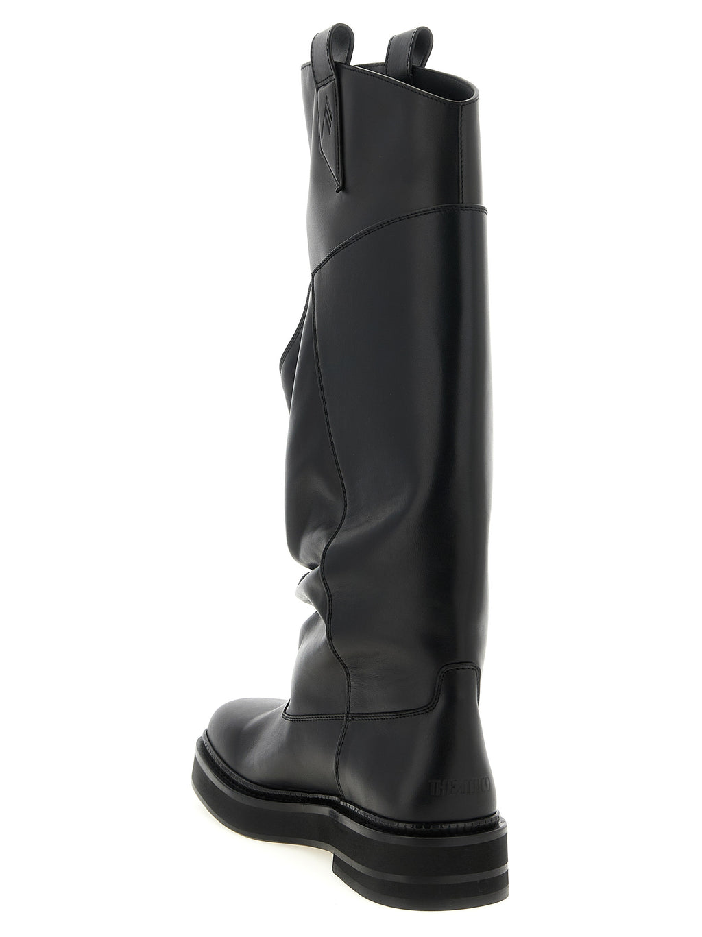 The Attico Black Calfskin Over The Knee