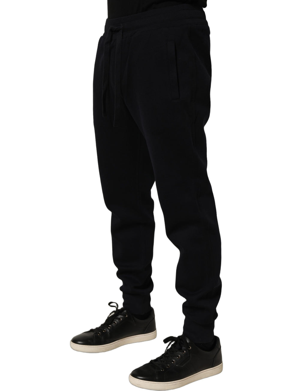 Dolce & Gabbana Blue Cotton Drawstring Jogger Trouser Pants