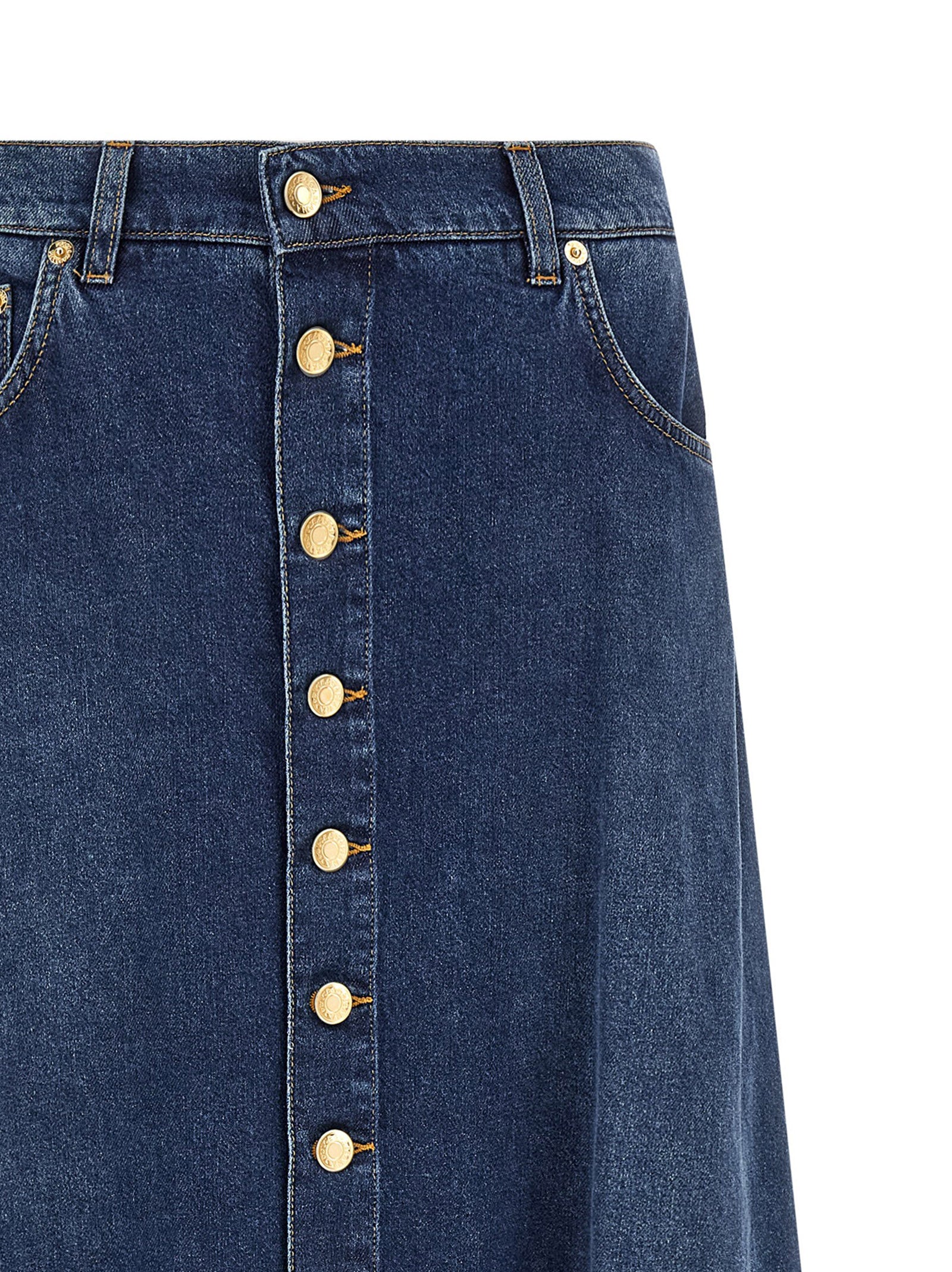 Dolce & Gabbana Blue Cotton Mini Skirt