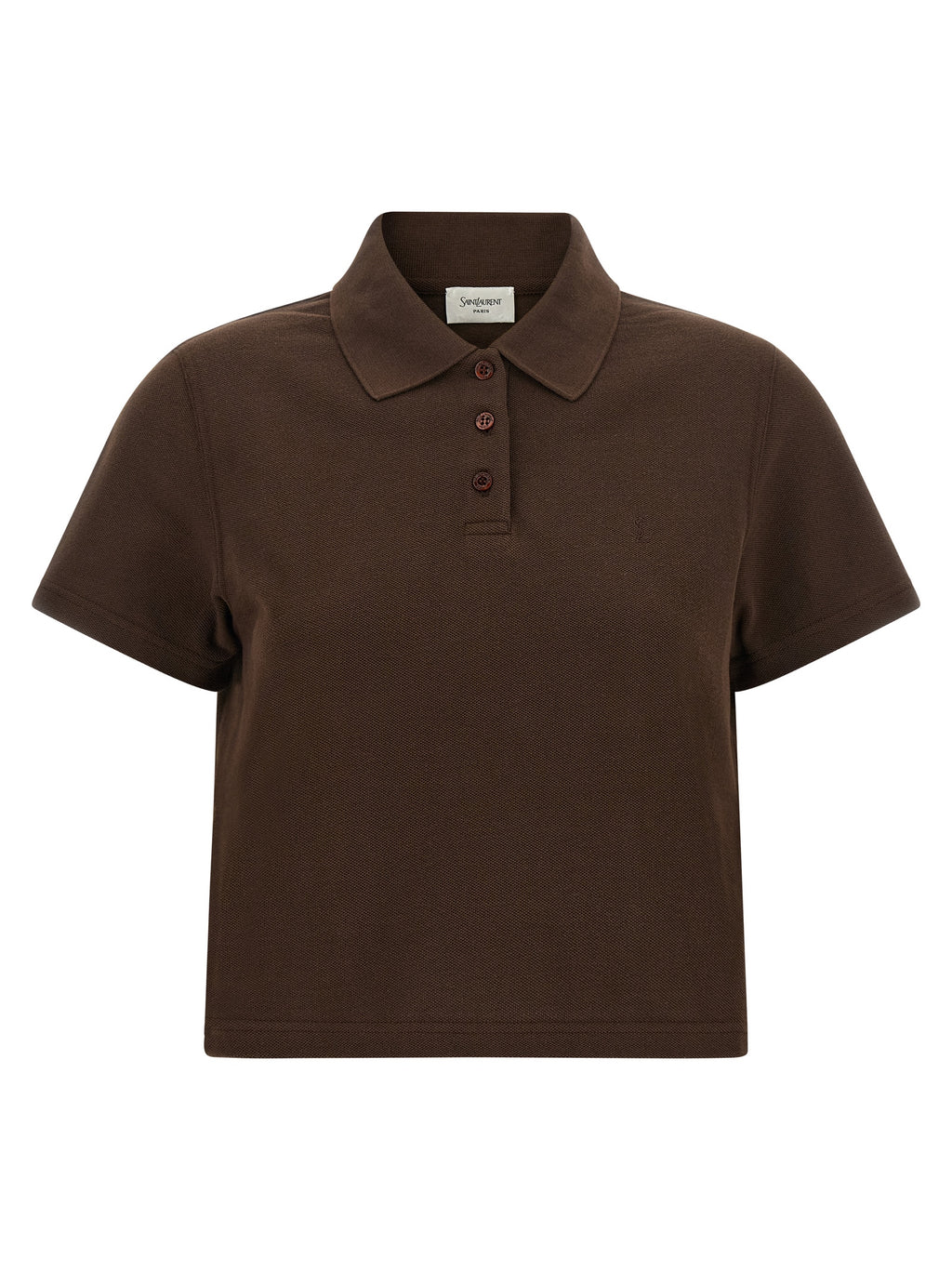 Saint Laurent Brown Cotton Polo Shirt
