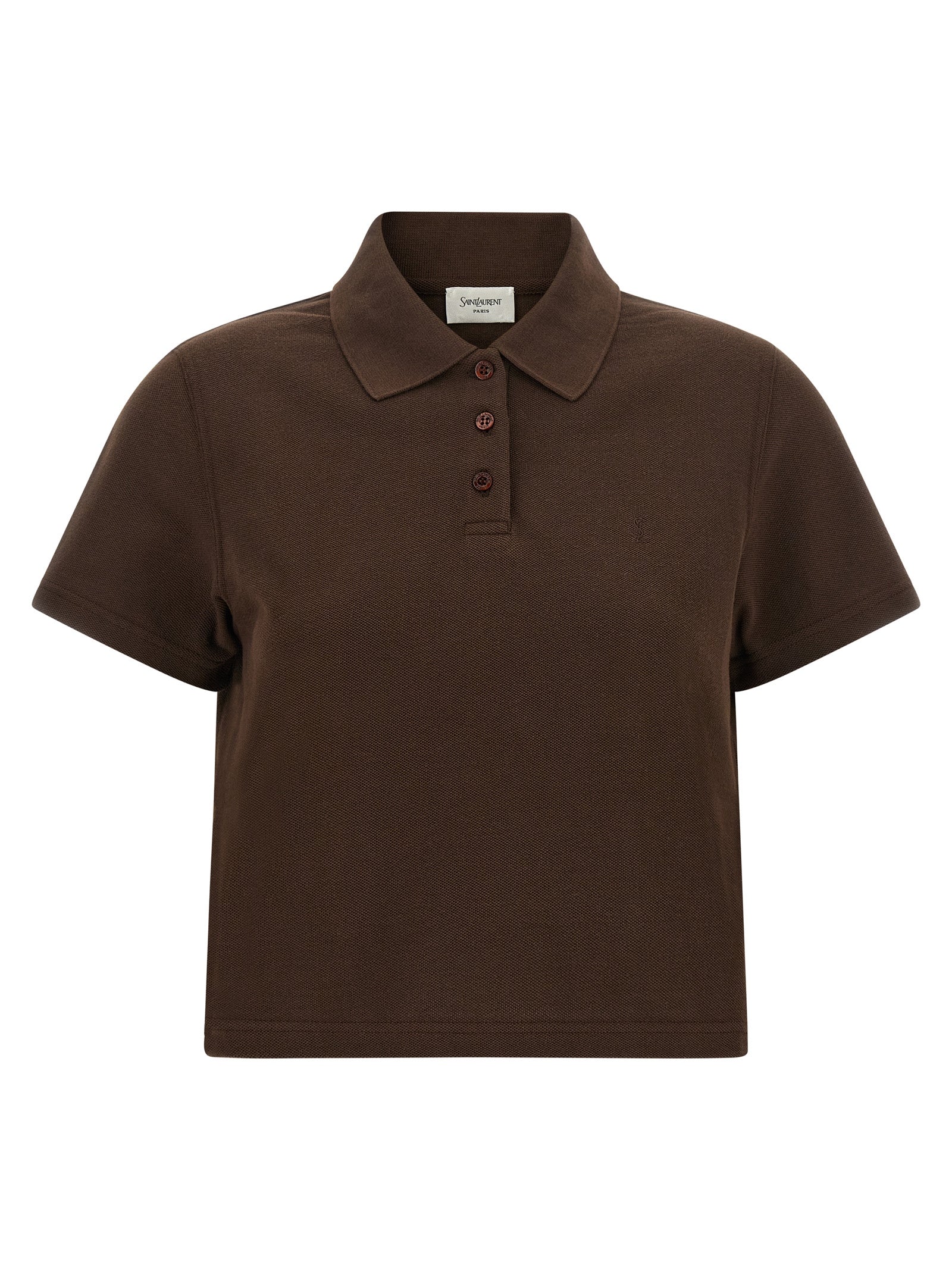 Saint Laurent Brown Cotton Polo Shirt