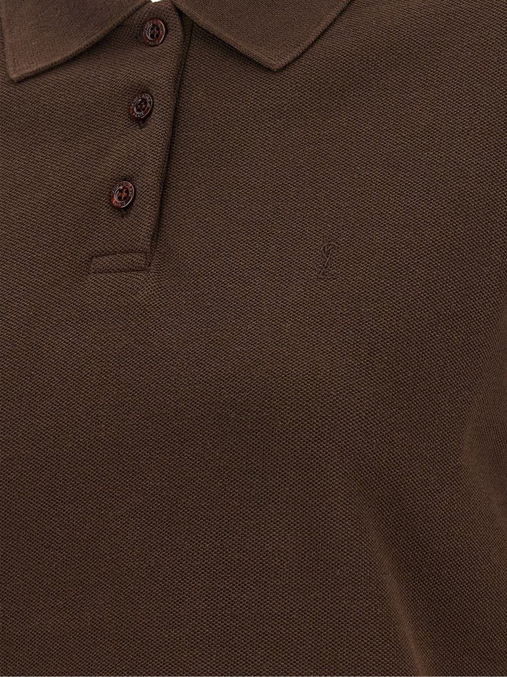 Saint Laurent Brown Cotton Polo Shirt