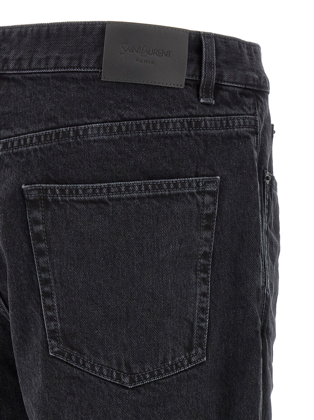 Saint Laurent Black Cotton Relaxed Fit Jeans