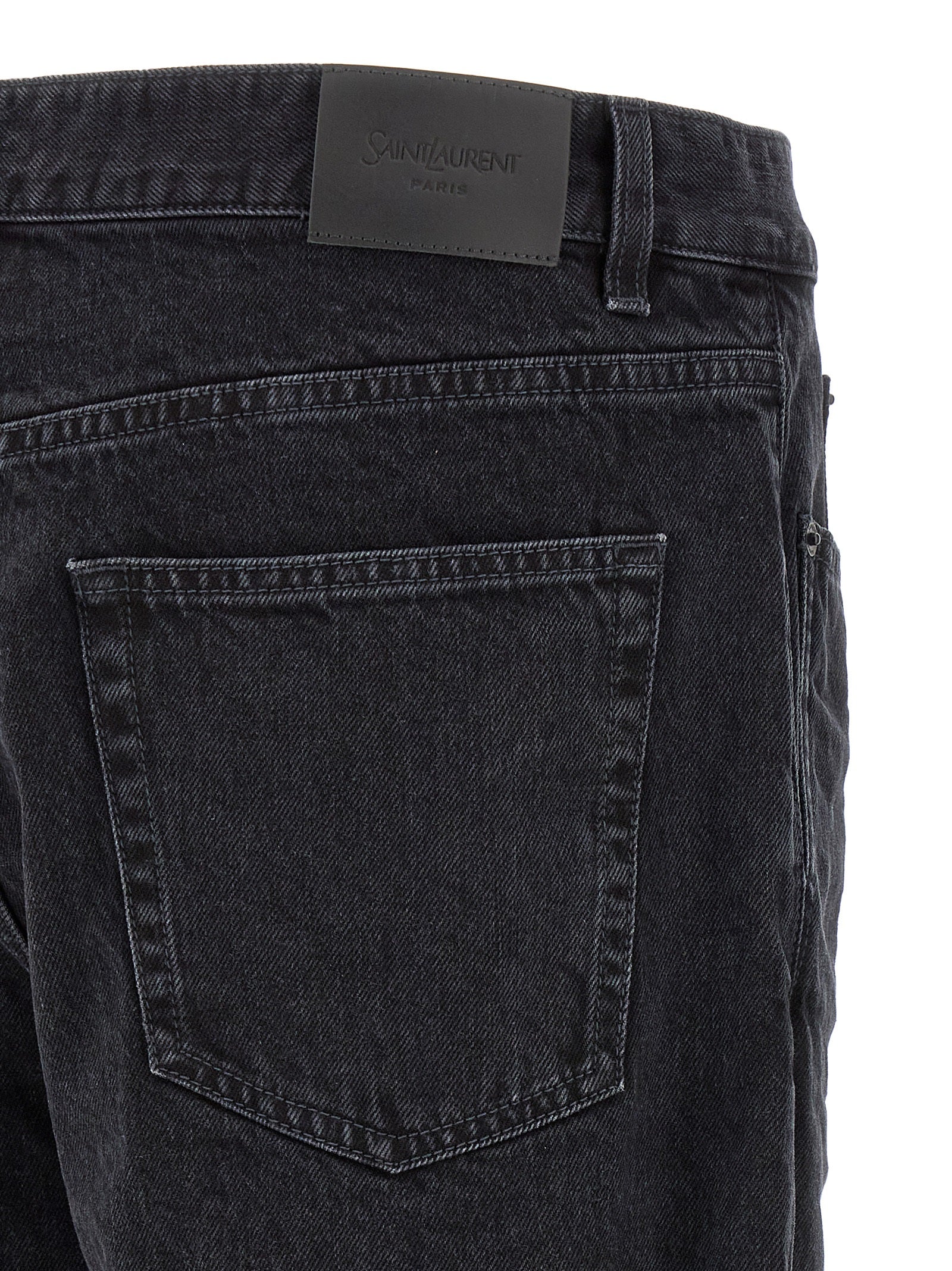 Saint Laurent Black Cotton Relaxed Fit Jeans