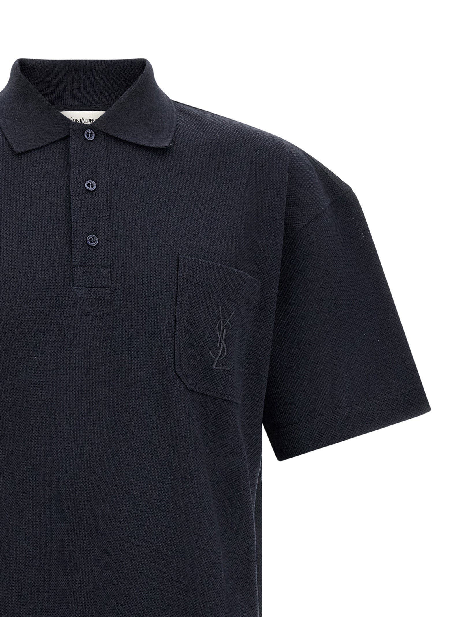 Saint Laurent Blue Cotton Polo Shirt