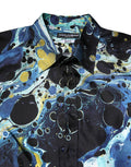 Dolce & Gabbana Blue Marble Print MARTINI Dress Formal Shirt