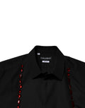 Dolce & Gabbana Black Crystal Embellished GOLD Dress Shirt