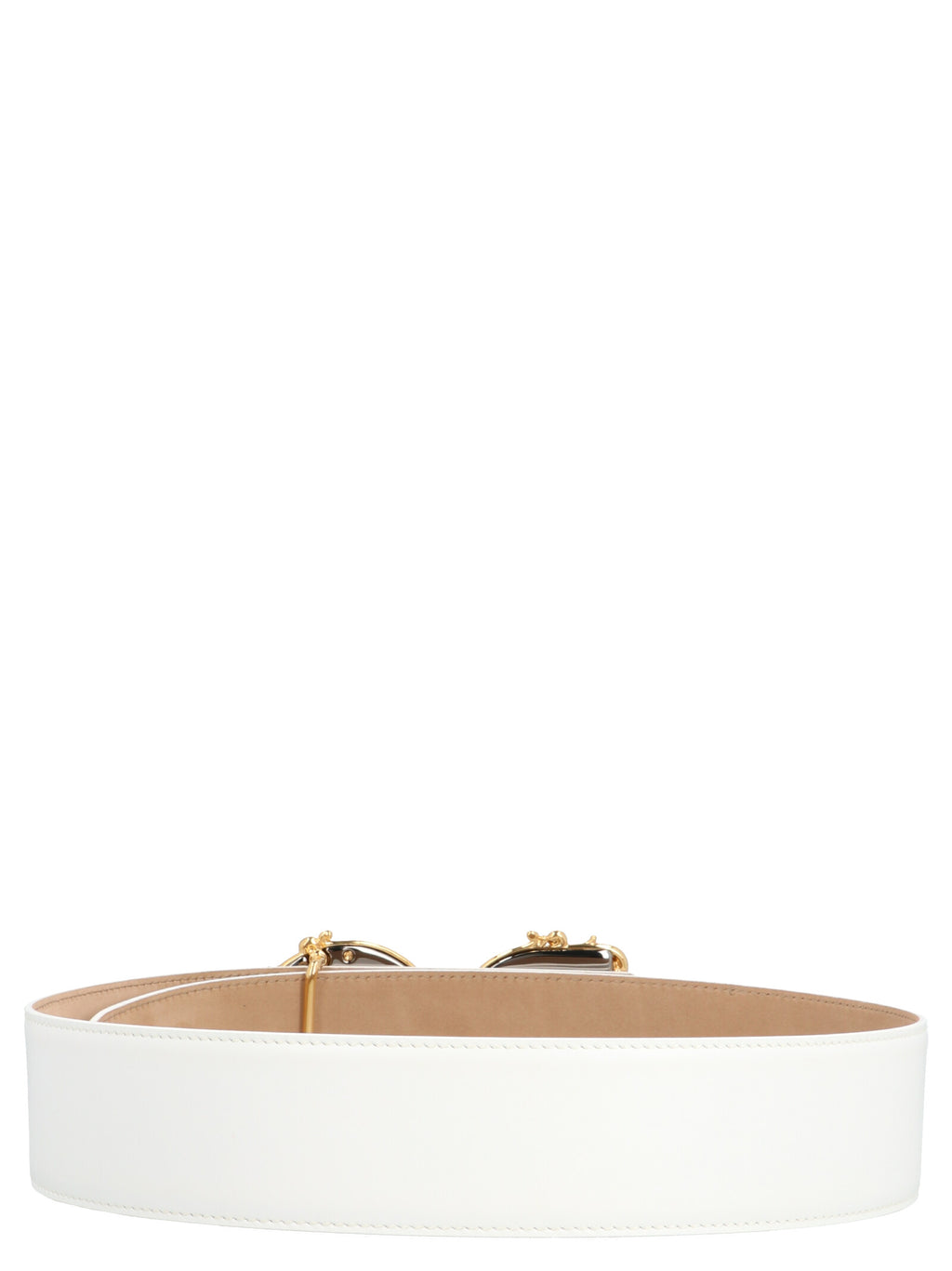 Dolce & Gabbana White Calfskin High-Waist Belt