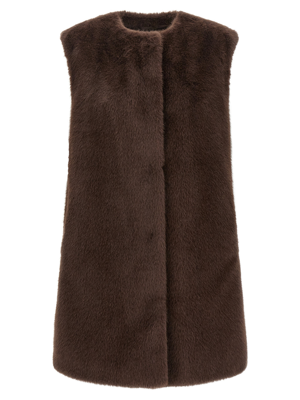 Herno Brown Polyester Sleeveless Jacket