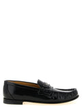 Fendi Black Calfskin Slip-On Loafers
