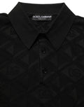Dolce & Gabbana Black Silk Short Sleeve Knit Polo T-shirt