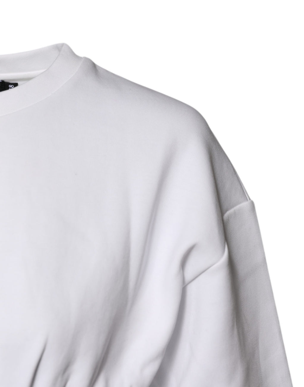Dolce & Gabbana White Cotton Blend Corset Style Blouse Top