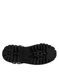 Dolce & Gabbana Black Studded Leather Hi-Trekking Derby Men Shoes