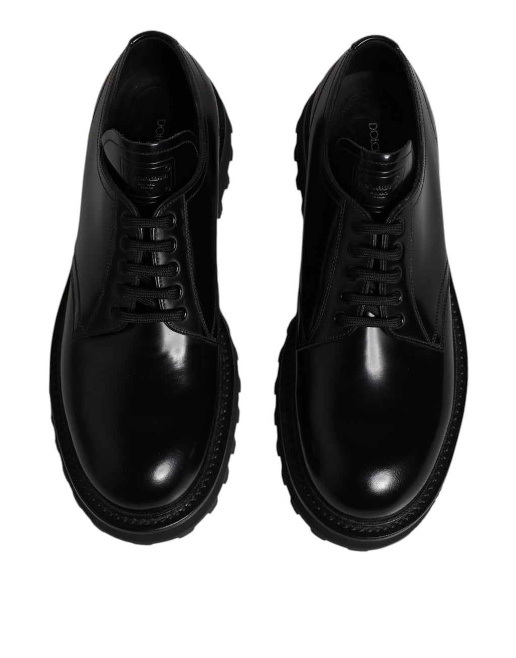 Dolce & Gabbana Black Calf Leather Hi-Trekking Derby Shoes