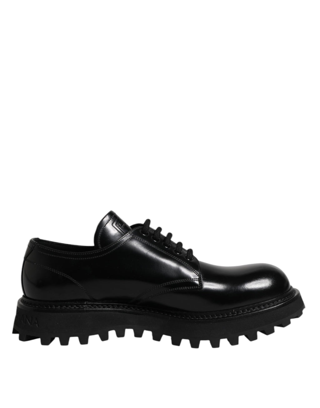 Dolce & Gabbana Black Calf Leather Hi-Trekking Derby Shoes