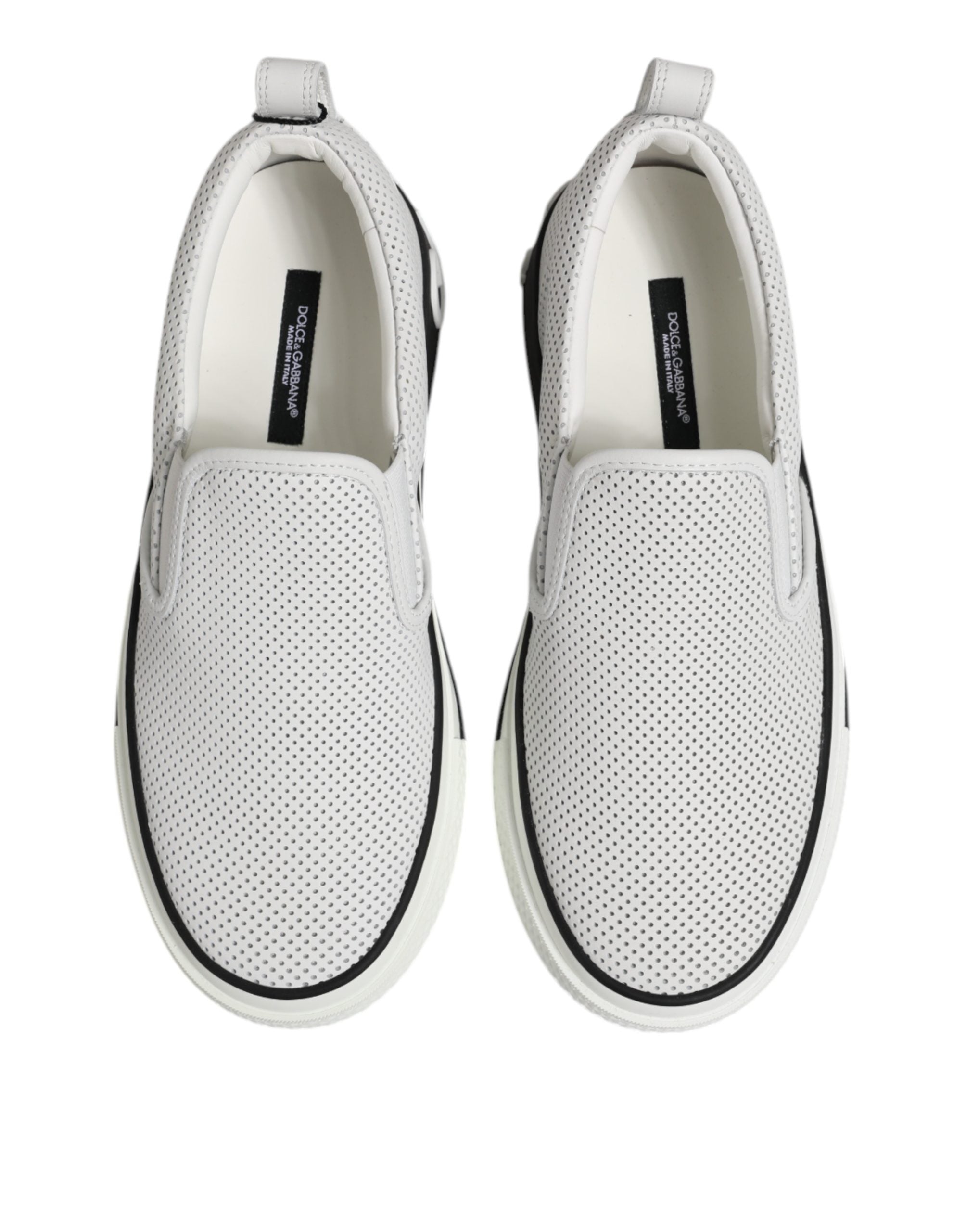 Dolce & Gabbana White Perforated Custom 2.Zero Sneakers Shoes