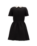 Valentino Garavani Black Mini Dress with Embellished Collar