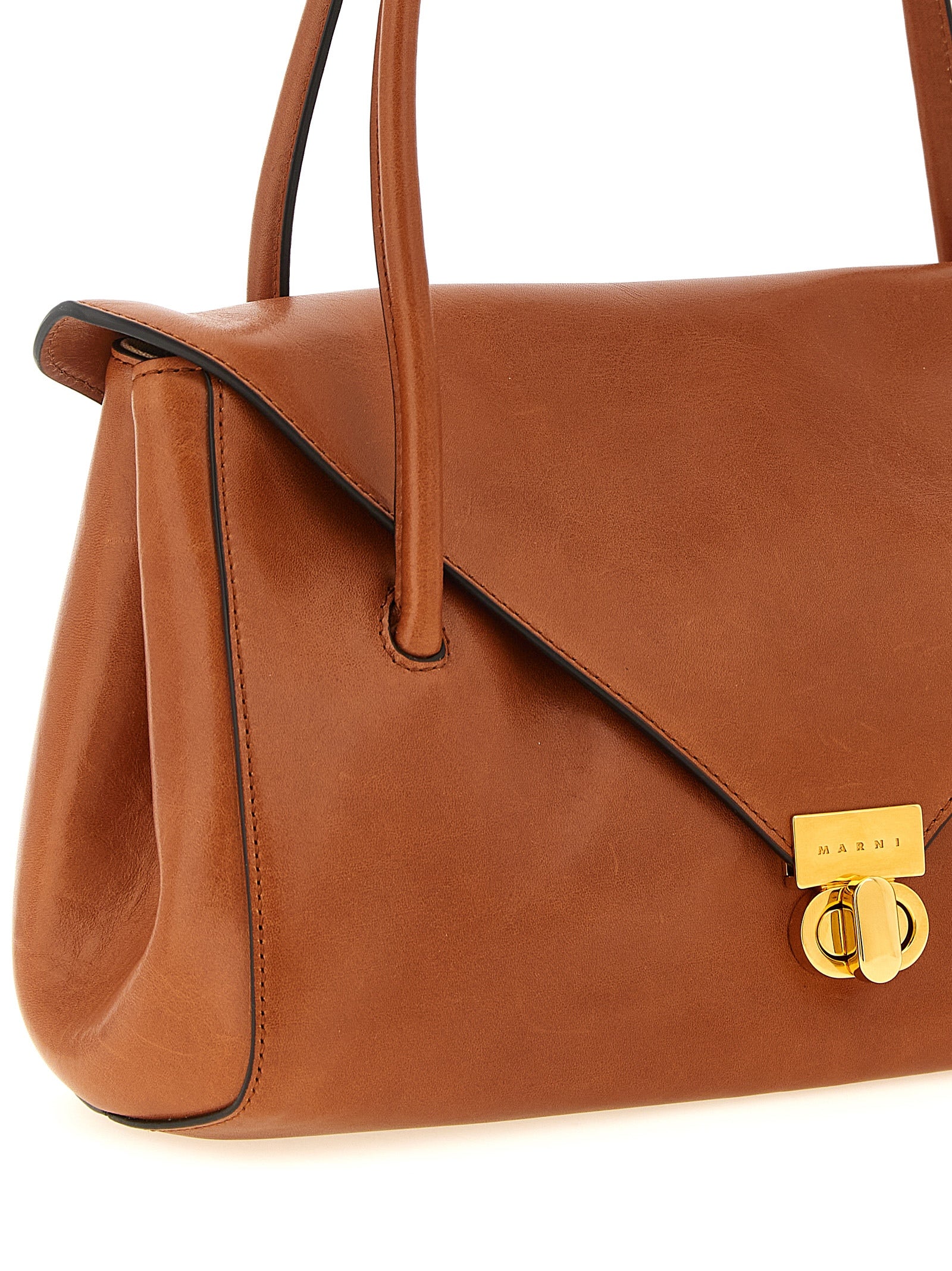 Marni Brown Calfskin Shoulder Bag