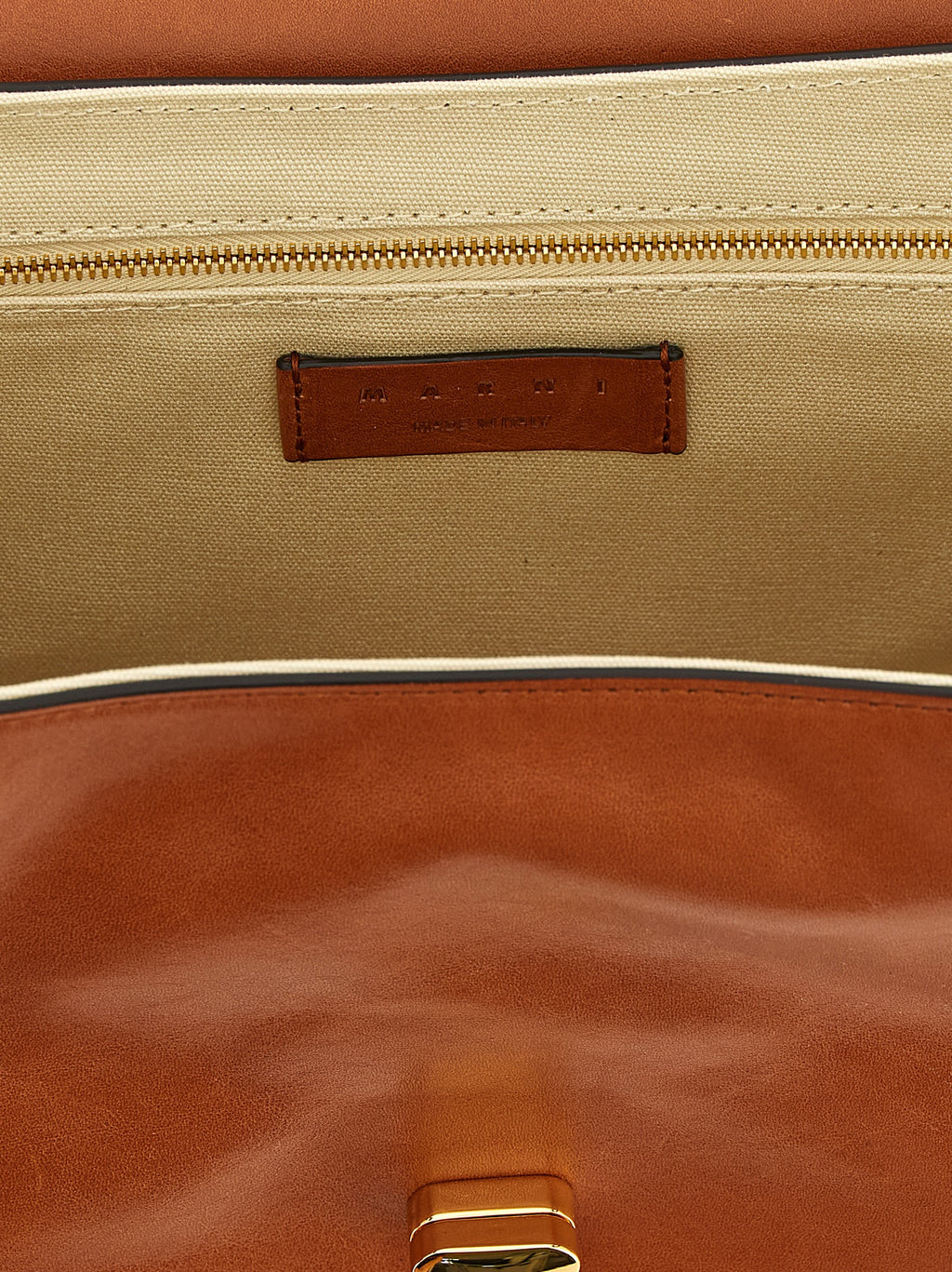 Marni Brown Calfskin Shoulder Bag