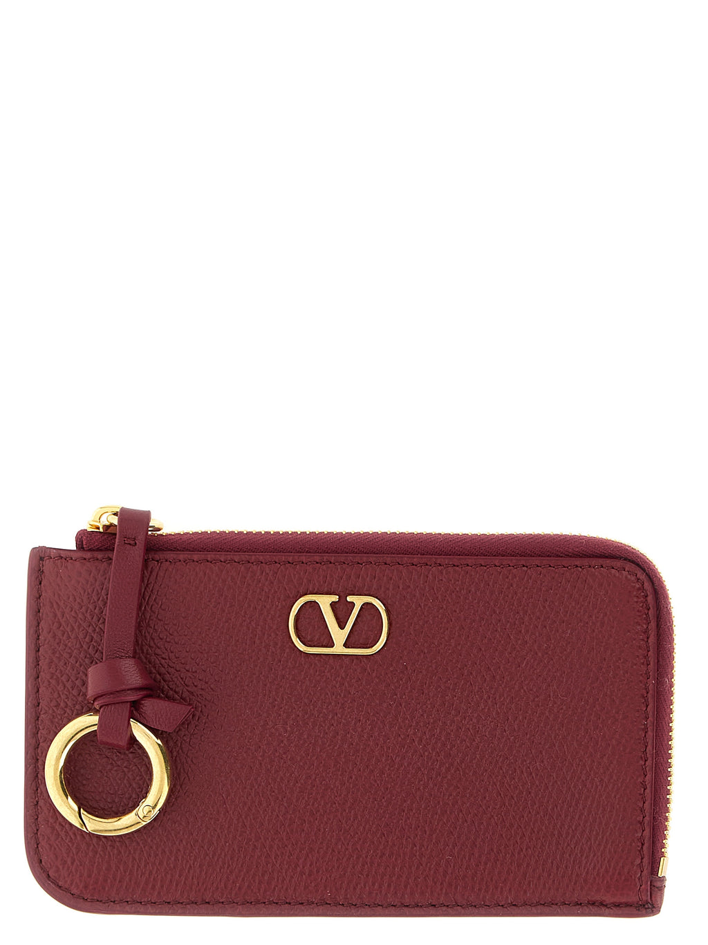 Valentino Garavani Bordeaux Lamb Leather Cardholder