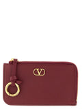 Valentino Garavani Bordeaux Lamb Leather Cardholder