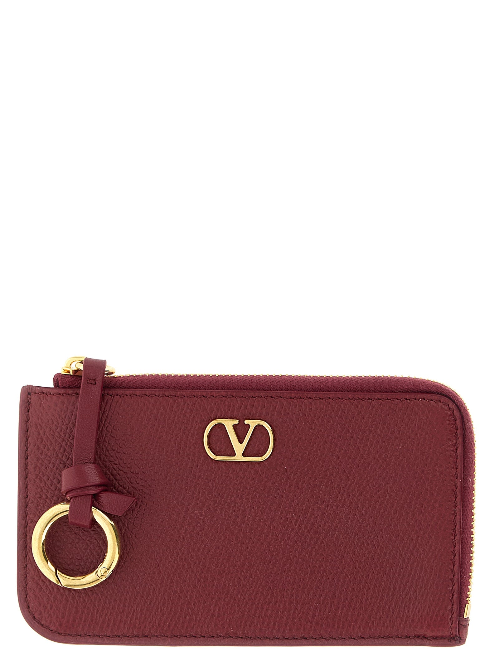 Valentino Garavani Bordeaux Lamb Leather Cardholder