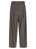 Brunello Cucinelli Gray Virgin Wool Cropped Pants