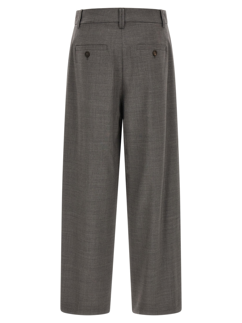 Brunello Cucinelli Gray Virgin Wool Cropped Pants