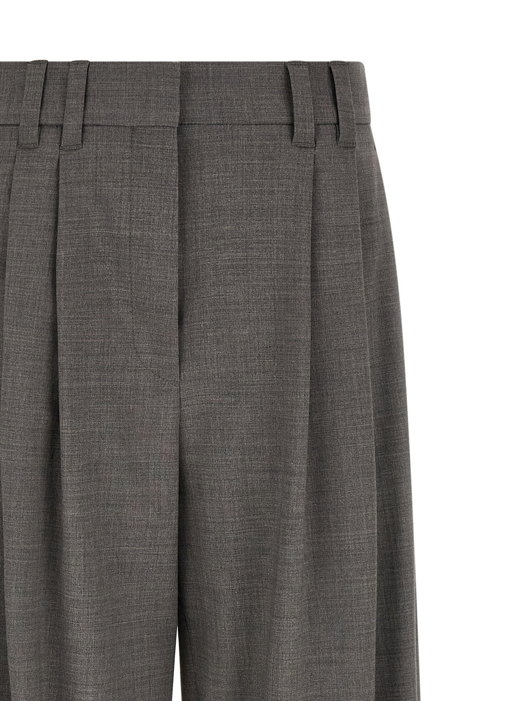Brunello Cucinelli Gray Virgin Wool Cropped Pants